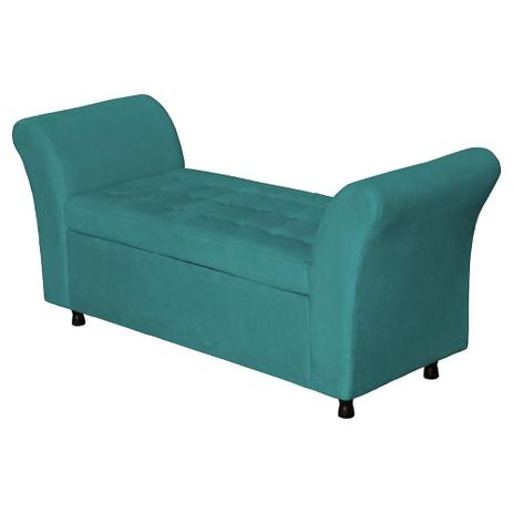 Recamier Calçadeira Baú Moscou Suede Azul Turquesa Takeda Estofados Menor preço em Recamier Calçadeira Baú Moscou Suede Azul Turquesa Takeda Estofados