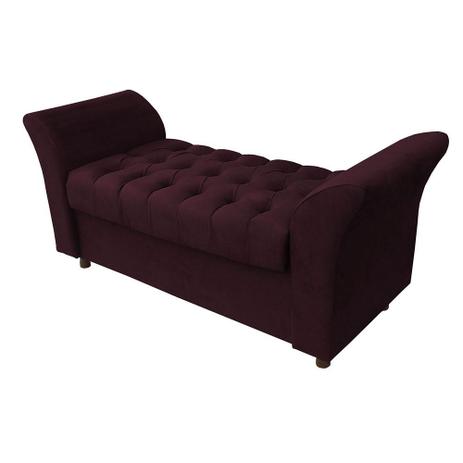 Recamier Calçadeira Baú Moscou Suede Bordô Takeda Estofados Menor preço em Recamier Calçadeira Baú Moscou Suede Bordô Takeda Estofados