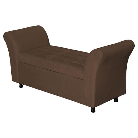 Recamier Calçadeira Baú Moscou Suede Marrom Takeda Estofados Menor preço em Recamier Calçadeira Baú Moscou Suede Marrom Takeda Estofados