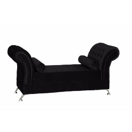 Recamier Divã Sofá Para Sala Quarto e Recepção Nina Suede Preto Acetinado - DL Decor Menor preço em Recamier Divã Sofá Para Sala Quarto e Recepção Nina Suede Preto Acetinado - DL Decor