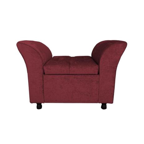 Recamier Egeo 90cm Baú Suede Bordô - Nobile Estofados Menor preço em Recamier Egeo 90cm Baú Suede Bordô - Nobile Estofados