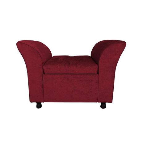 Recamier Egeo 90cm Baú Suede Vermelho - Nobile Estofados Menor preço em Recamier Egeo 90cm Baú Suede Vermelho - Nobile Estofados
