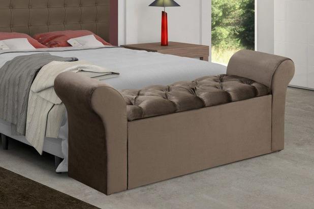 Menor preço em Recamier miami casal queen size 1.60 cm veludo castor - simbal