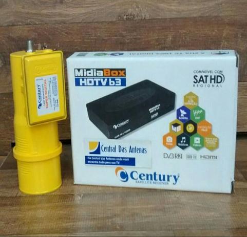 Receptor Century Midiabox B3 com Conversor Digital e Lnbf Monoponto Super Digital Menor preço em Receptor Century Midiabox B3 com Conversor Digital e Lnbf Monoponto Super Digital