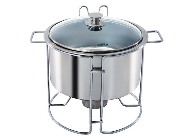 Rechaud Banho Maria Redondo Aço Inox 4,5 L Savoy Brinox - BRI 367 Menor preço em Rechaud Banho Maria Redondo Aço Inox 4,5 L Savoy Brinox - BRI 367