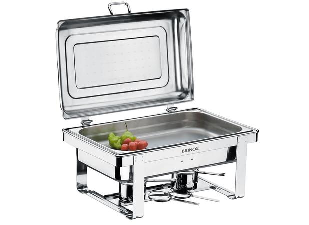 Rechaud Banho Maria Retangular Aço Inox 2 GN 1/2 Savoy Brinox - BRX 408 Menor preço em Rechaud Banho Maria Retangular Aço Inox 2 GN 1/2 Savoy Brinox - BRX 408