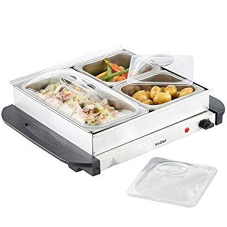 Rechaud Inox 3 Cubas Elétrico 200W - Cooks Menor preço em Rechaud Inox 3 Cubas Elétrico 200W - Cooks