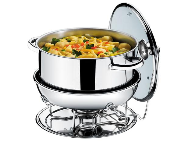 Rechaud Inox Brinox Redondo 5 Peças - Plátanos 1041/231 Menor preço em Rechaud Inox Brinox Redondo 5 Peças - Plátanos 1041/231