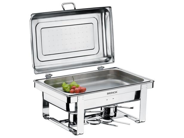 Rechaud Inox Brinox Retangular 2 Peças - Savoy 1098/201 Menor preço em Rechaud Inox Brinox Retangular 2 Peças - Savoy 1098/201