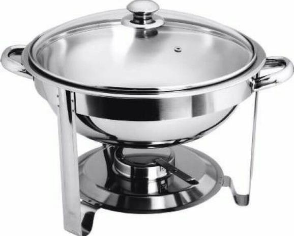 Rechaud Inox redondo 5 litros tampa de vidro banho-maria - Richôa Menor preço em Rechaud Inox redondo 5 litros tampa de vidro banho-maria - Richôa