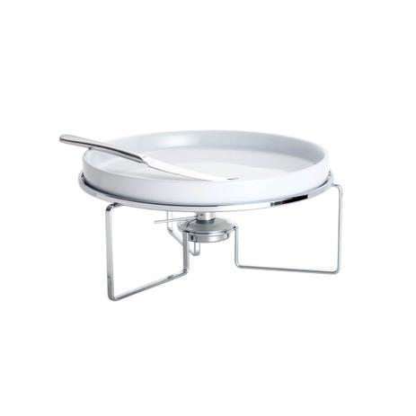 Rechaud para queijo Brie em cerâmica com suporte em inox 27x14cm - Wolff Menor preço em Rechaud para queijo Brie em cerâmica com suporte em inox 27x14cm - Wolff