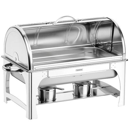 Rechaud Retangular em Aço Inox 1 Cuba com Tampa Giratória Guias e Fogareiro Tramontina - 9.0 Lt Menor preço em Rechaud Retangular em Aço Inox 1 Cuba com Tampa Giratória Guias e Fogareiro Tramontina - 9.0 Lt