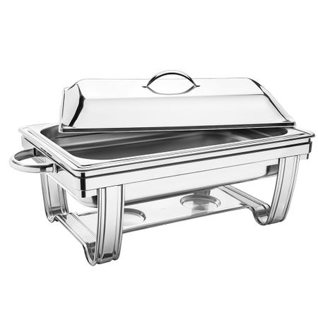 Rechaud Retangular em Aço Inox 1 Cuba com Tampa Removível Guias e Canaletas para Resistência Tramont - 9.0 Lt - Tramontina Menor preço em Rechaud Retangular em Aço Inox 1 Cuba com Tampa Removível Guias e Canaletas para Resistência Tramont - 9.0 Lt - Tramontina
