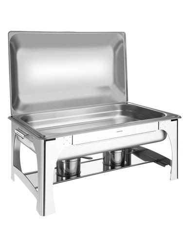 Rechaud Retangular em Aço Inox 1 Cuba Tampa Removível Guias e Fogareiro Tramontina - 9.0 Lt Menor preço em Rechaud Retangular em Aço Inox 1 Cuba Tampa Removível Guias e Fogareiro Tramontina - 9.0 Lt