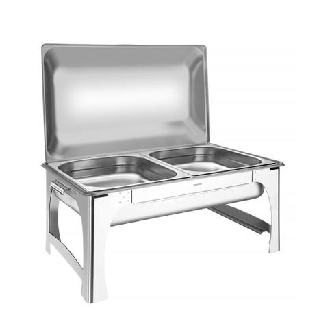 Rechaud Retangular em Inox com Guias - Tramontina Menor preço em Rechaud Retangular em Inox com Guias - Tramontina