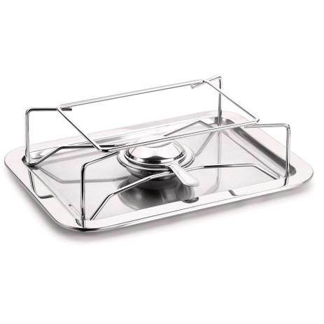Rechaud retangular sem difusor Metal Forma - Forma inox Menor preço em Rechaud retangular sem difusor Metal Forma - Forma inox