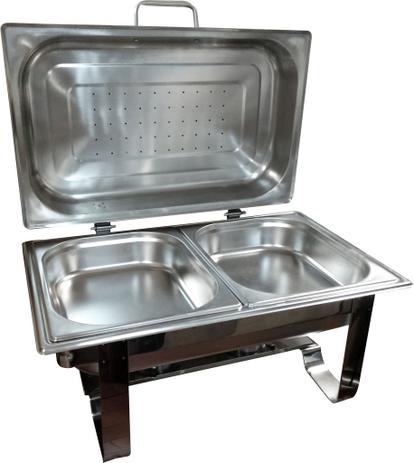 Rechaud Victoria em Aço Inox com 2 Cubas, 2 Queimadores e Tampa Removível - Gp inox Menor preço em Rechaud Victoria em Aço Inox com 2 Cubas, 2 Queimadores e Tampa Removível - Gp inox