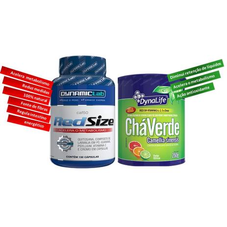 Red size 150cps + Chá verde Frutas citricas 250g - Dynamic lab Menor preço em Red size 150cps + Chá verde Frutas citricas 250g - Dynamic lab
