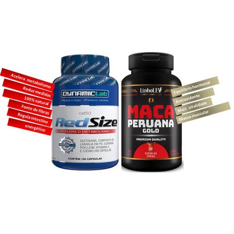 Red size 150cps + Maca Peruana premium 60cps - Dynamic lab Menor preço em Red size 150cps + Maca Peruana premium 60cps - Dynamic lab