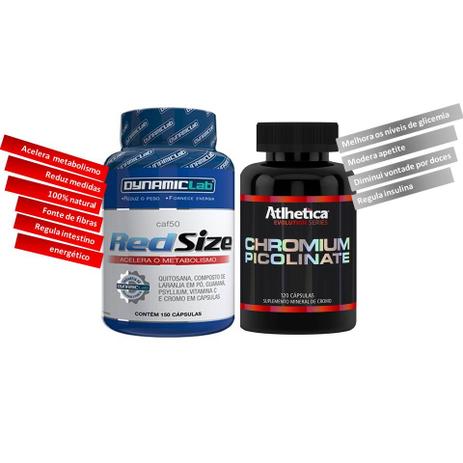 Red size 150cps + Picolinate de Chromium 120cps - Dynamic lab Menor preço em Red size 150cps + Picolinate de Chromium 120cps - Dynamic lab