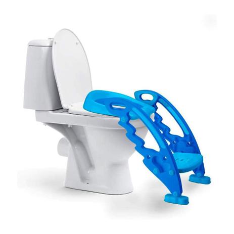 Menor preço em Redutor de Assento Multikids Baby Step Potty com Escada Azul - BB051 - MULTILASER