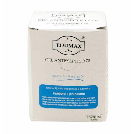REFIL ALCOOL GEL ANTISSEPTICO 70º 800ML / UN / EDUMAX Menor preço em REFIL ALCOOL GEL ANTISSEPTICO 70º 800ML / UN / EDUMAX