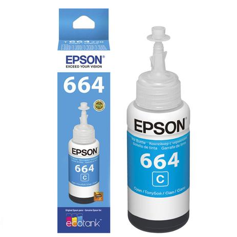 Refil de Tinta EPSON T664220 T6642 Ciano para L110 L120 L200 L210 L300 L350 L355 L375 L395 L1300 Menor preço em Refil de Tinta EPSON T664220 T6642 Ciano para L110 L120 L200 L210 L300 L350 L355 L375 L395 L1300