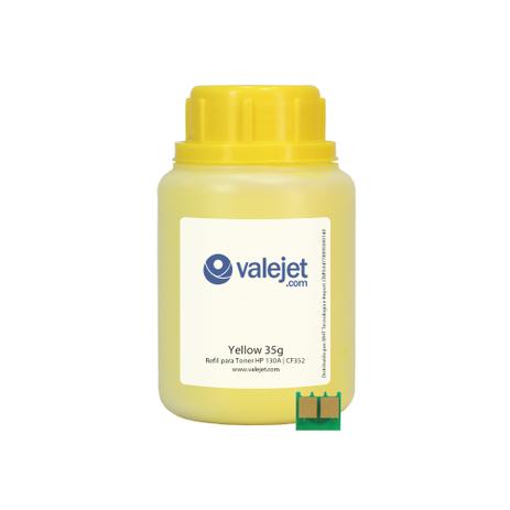 Refil de Toner + Chip Para HP 130A CF352 35G Yellow - Valejet Menor preço em Refil de Toner + Chip Para HP 130A CF352 35G Yellow - Valejet