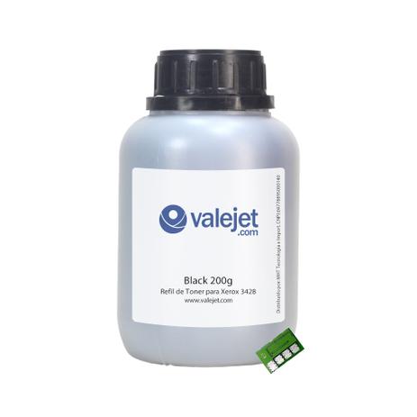 Refil de Toner e Chip para Xerox 3428 3428DN 200g - Valejet Menor preço em Refil de Toner e Chip para Xerox 3428 3428DN 200g - Valejet