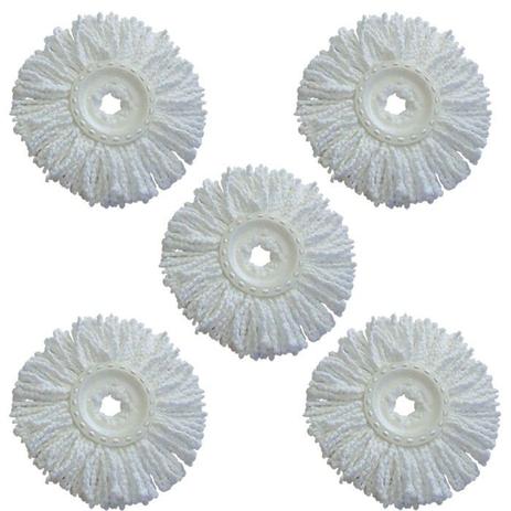 Refil Esfregão Para Spin Mop 360 Espremedor Centrífuga Com Pedal e Sem Pedal - Kit Com 5 Refil - Vendasshop utensilios de limpeza Menor preço em Refil Esfregão Para Spin Mop 360 Espremedor Centrífuga Com Pedal e Sem Pedal - Kit Com 5 Refil - Vendasshop utensilios de limpeza