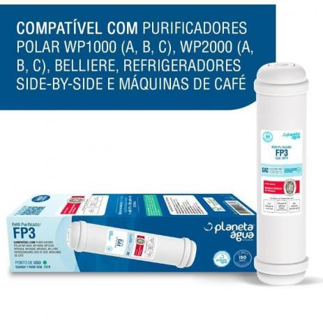 Refil / Filtro FP3 Para Purificador de Água Polar - WP1000A / WP1000B e WP1000C - Planeta água Menor preço em Refil / Filtro FP3 Para Purificador de Água Polar - WP1000A / WP1000B e WP1000C - Planeta água