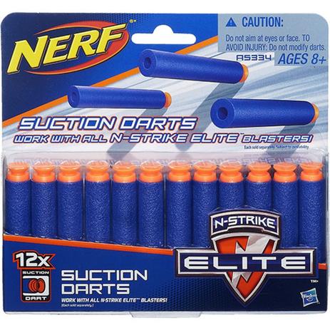 Refil Nerf Elite 12 Dardos Sucção A5334 - Hasbro Menor preço em Refil Nerf Elite 12 Dardos Sucção A5334 - Hasbro
