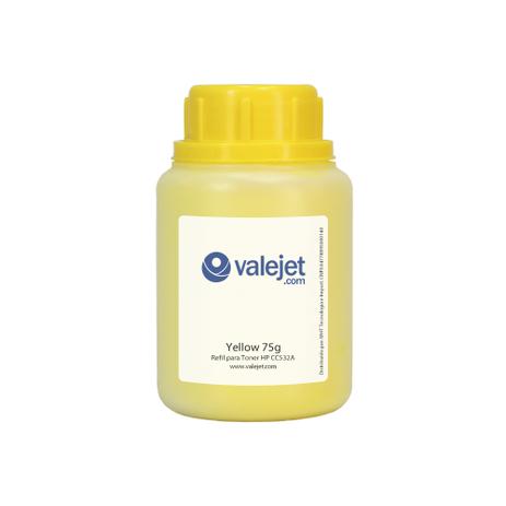 Refil para Toner HP CC532A CE412A Universal Color Yellow 75g - Valejet Menor preço em Refil para Toner HP CC532A CE412A Universal Color Yellow 75g - Valejet