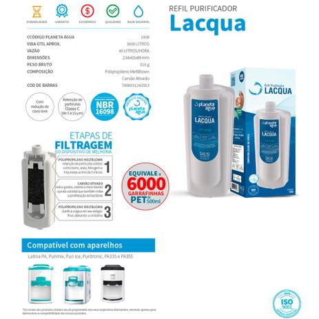 Refil Purificador de Água Lacqua PA355 Puritronic Planeta Água 1008 Menor preço em Refil Purificador de Água Lacqua PA355 Puritronic Planeta Água 1008