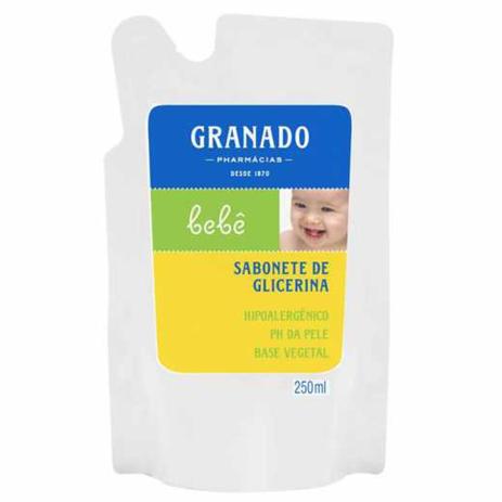 Refil sabonete líquido de glicerina granado bebê tradicional 250ml Menor preço em Refil sabonete líquido de glicerina granado bebê tradicional 250ml