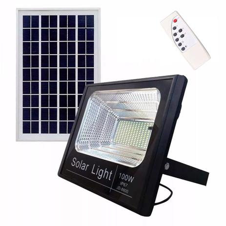 Refletor 100w Energia Solar Controle Remoto Holofote Led Iluminacao Sensor - Ab midia Menor preço em Refletor 100w Energia Solar Controle Remoto Holofote Led Iluminacao Sensor - Ab midia
