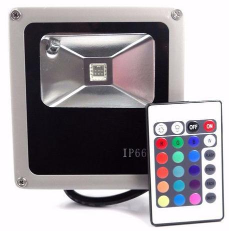 Refletor 10w RGB LED Holofote Bivolt Colorido - Ddy Menor preço em Refletor 10w RGB LED Holofote Bivolt Colorido - Ddy