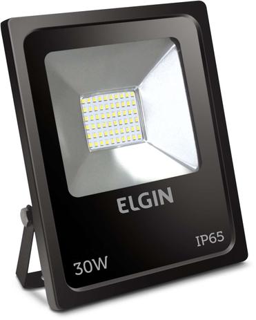 Refletor de LED 30W 6500K Bivolt Preto ELGIN Menor preço em Refletor de LED 30W 6500K Bivolt Preto ELGIN