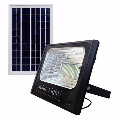 Refletor de Led Solar 100w Branco Frio Bivolt com Placa Solar - FOYU Menor preço em Refletor de Led Solar 100w Branco Frio Bivolt com Placa Solar - FOYU