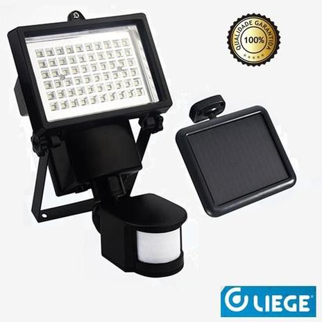 Refletor energia solar 60 leds 12w com sensor de movimentos - Liege Menor preço em Refletor energia solar 60 leds 12w com sensor de movimentos - Liege