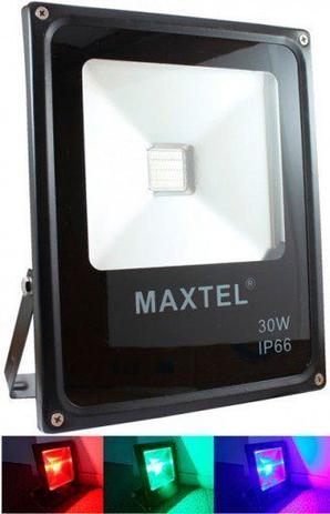 Refletor Holofote Super LED 30W RGB - Colorido - Maxtel Menor preço em Refletor Holofote Super LED 30W RGB - Colorido - Maxtel
