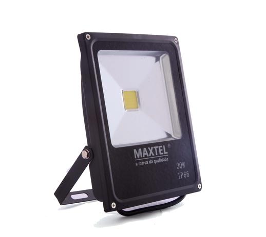 Refletor Led 30W Holofote Maxtel Branco Quente IP66 Menor preço em Refletor Led 30W Holofote Maxtel Branco Quente IP66