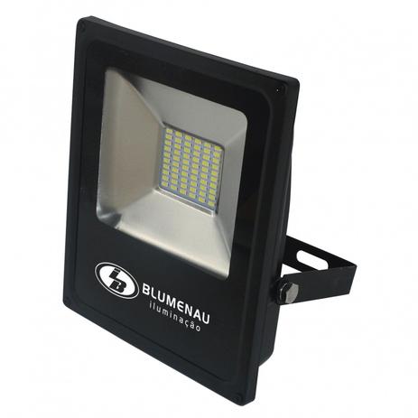 Refletor LED 30W Slim Blumenau Preto 6000K Luz Branca Menor preço em Refletor LED 30W Slim Blumenau Preto 6000K Luz Branca