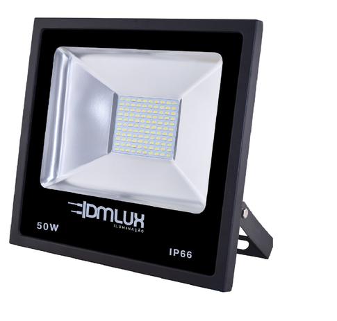Refletor LED 50W DMLUX - Luz Branca 6500K - Bivolt Menor preço em Refletor LED 50W DMLUX - Luz Branca 6500K - Bivolt