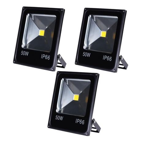 Refletor Led 50w Holofote Bivolt Prova Dágua Branco Frio Kit 3 unidades - Lcg eletro Menor preço em Refletor Led 50w Holofote Bivolt Prova Dágua Branco Frio Kit 3 unidades - Lcg eletro