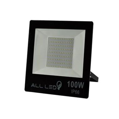 Refletor led all led ip66 100w 9000 lumens 6000k Menor preço em Refletor led all led ip66 100w 9000 lumens 6000k
