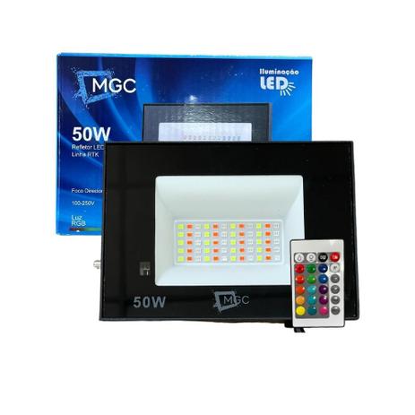 Refletor Led RGB 50w Com Controle Bivolt Colorido - Megance Menor preço em Refletor Led RGB 50w Com Controle Bivolt Colorido - Megance