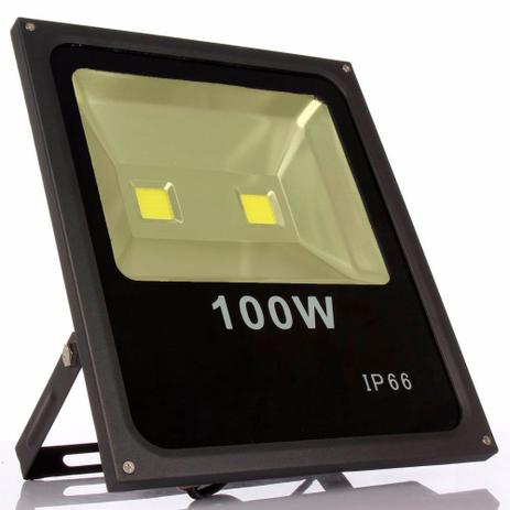 Refletor Led Slim 100W Branco Quente (Amarelo) Uso Externo - Kit led Menor preço em Refletor Led Slim 100W Branco Quente (Amarelo) Uso Externo - Kit led