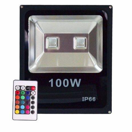 Refletor RGB 100w Led Holofote Bivolt Slim Ip66 - Wd Menor preço em Refletor RGB 100w Led Holofote Bivolt Slim Ip66 - Wd