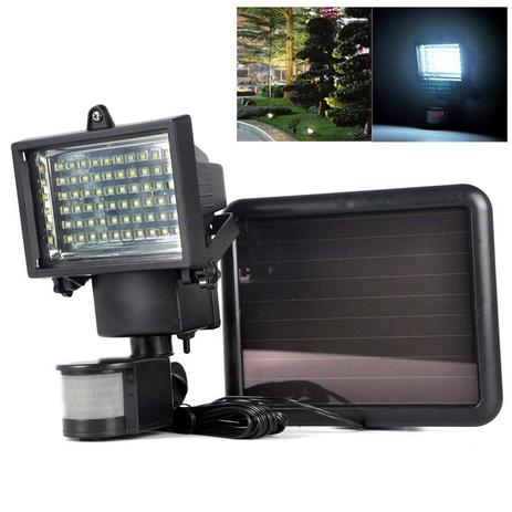 Refletor Solar De 60 Leds Com Sensor Movimento Holofote Iluminacao Segura Economica Com Painel Solar (BSL-HEL-6) - Braslu Menor preço em Refletor Solar De 60 Leds Com Sensor Movimento Holofote Iluminacao Segura Economica Com Painel Solar (BSL-HEL-6) - Braslu